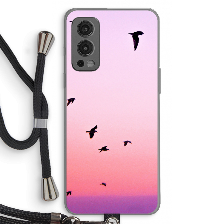 Fly away: OnePlus Nord 2 5G Transparant Hoesje met koord