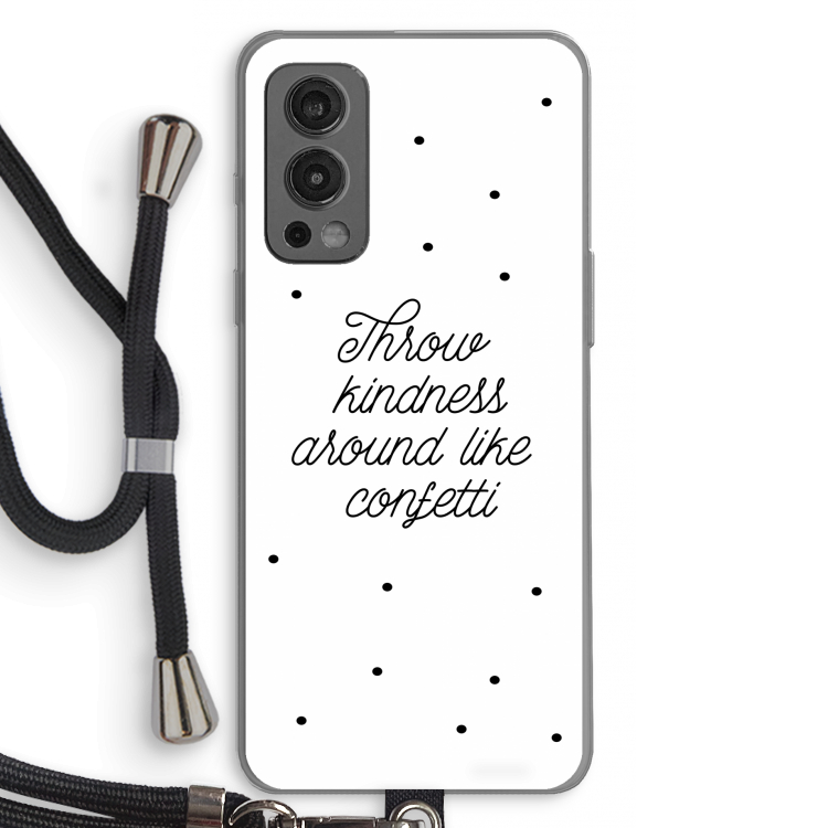 Confetti: OnePlus Nord 2 5G Transparant Hoesje met koord