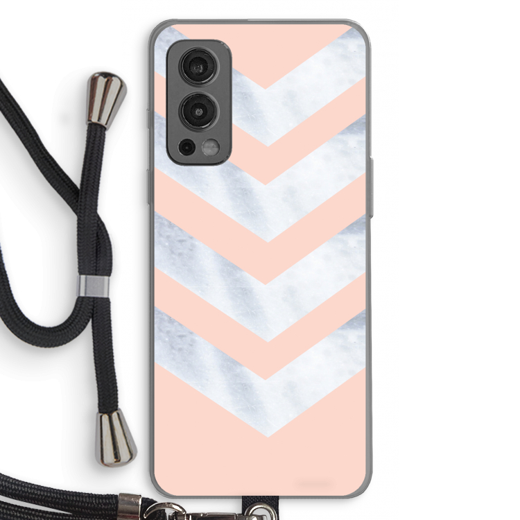 Marmeren pijlen: OnePlus Nord 2 5G Transparant Hoesje met koord