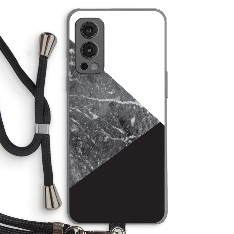 Combinatie marmer: OnePlus Nord 2 5G Transparant Hoesje met koord