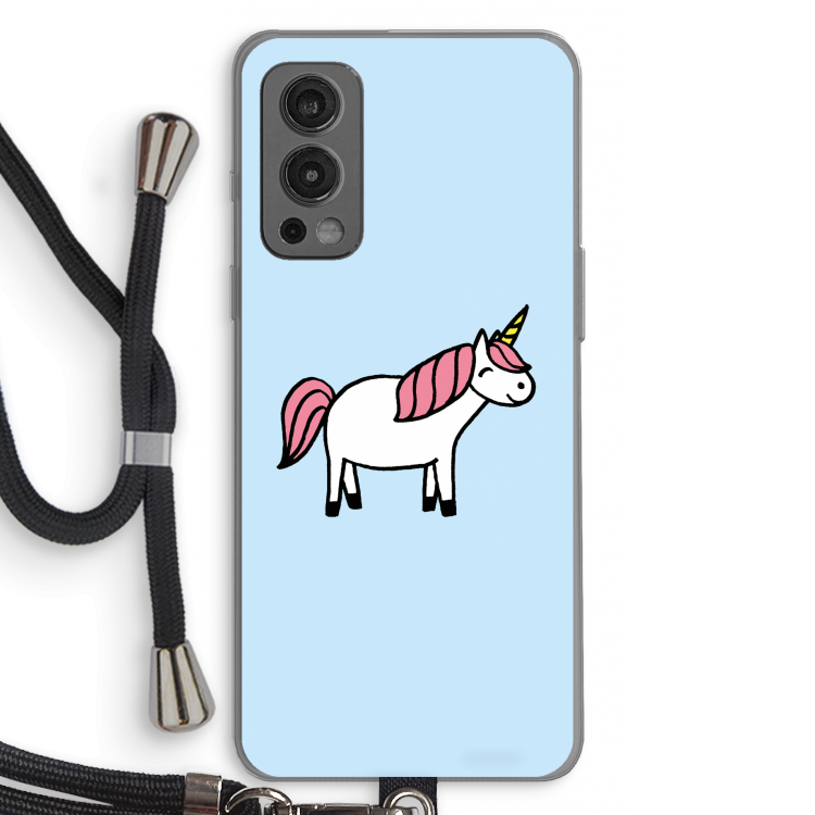 Eenhoorn: OnePlus Nord 2 5G Transparant Hoesje met koord