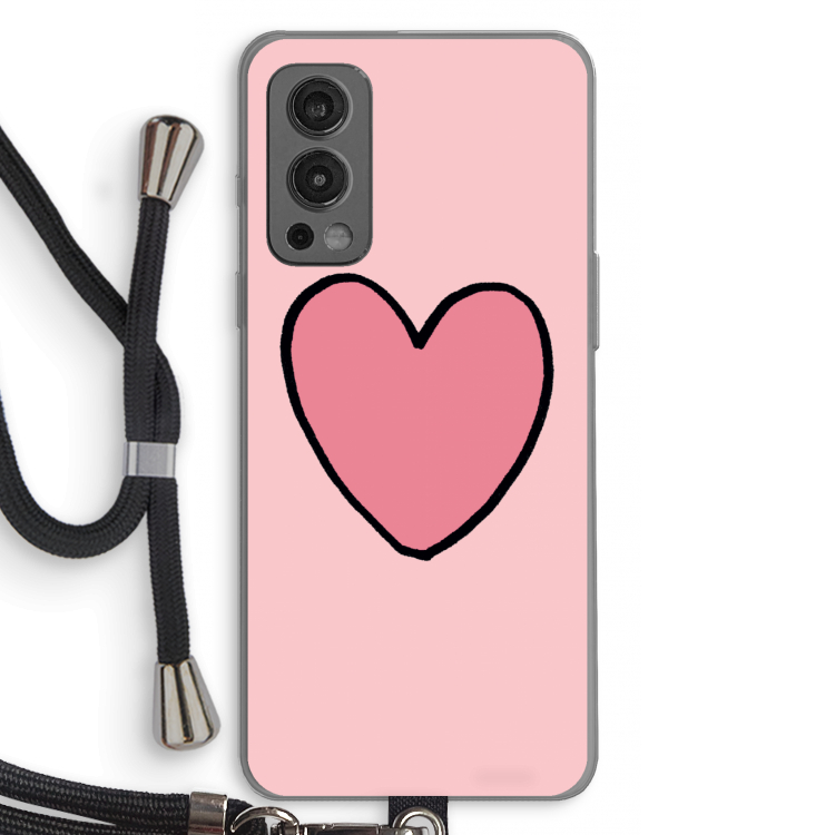 Hartje: OnePlus Nord 2 5G Transparant Hoesje met koord