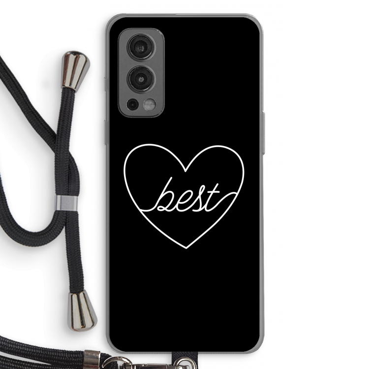 Best heart black: OnePlus Nord 2 5G Transparant Hoesje met koord