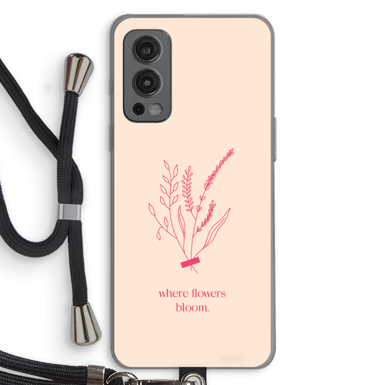 Where flowers bloom: OnePlus Nord 2 5G Transparant Hoesje met koord