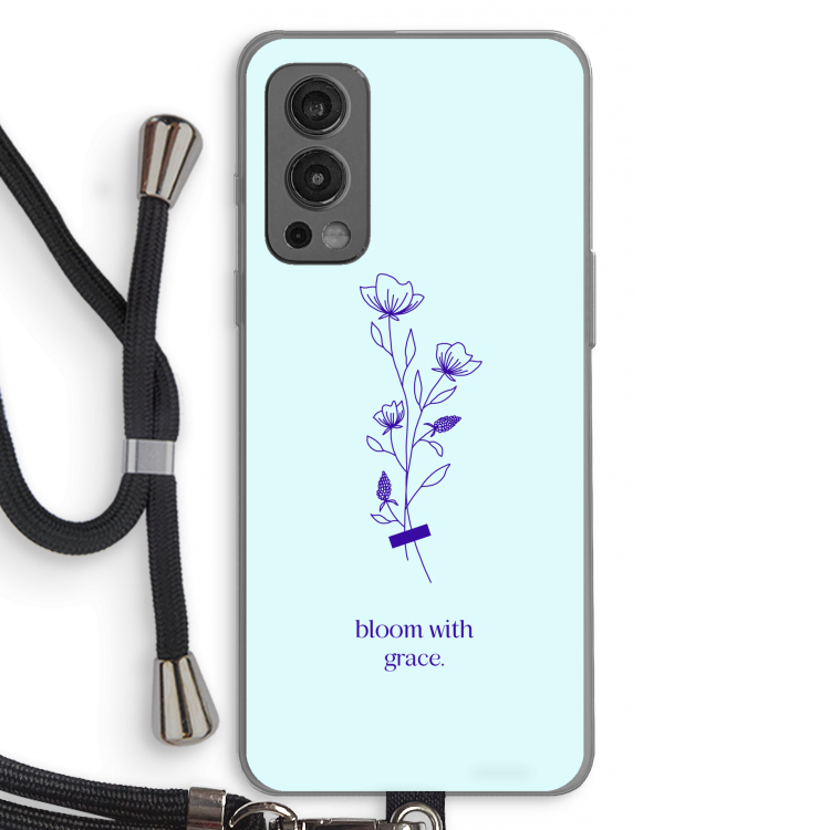 Bloom with grace: OnePlus Nord 2 5G Transparant Hoesje met koord