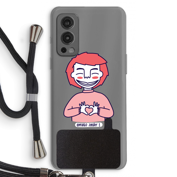 Hartje: OnePlus Nord 2 5G Transparant Hoesje met koord