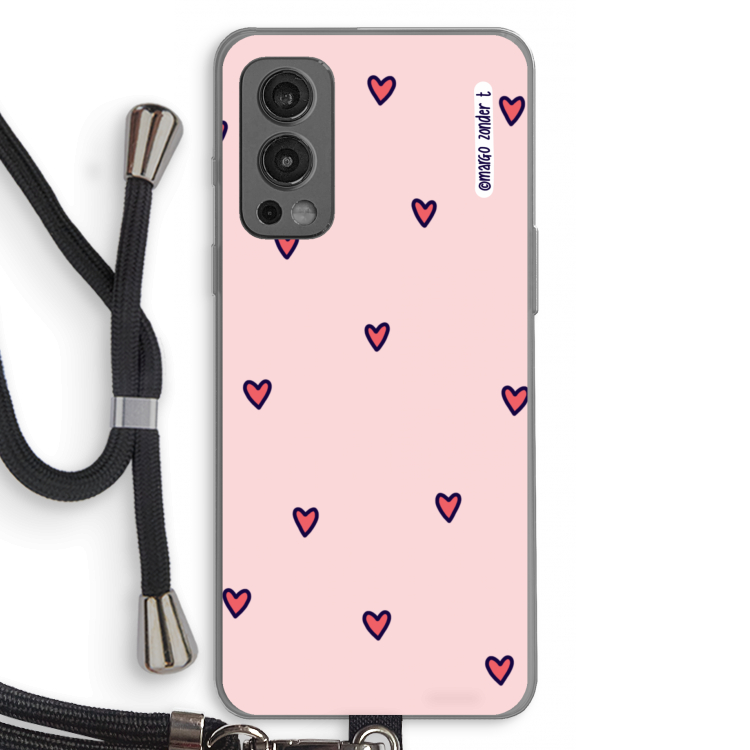 Hartjes: OnePlus Nord 2 5G Transparant Hoesje met koord