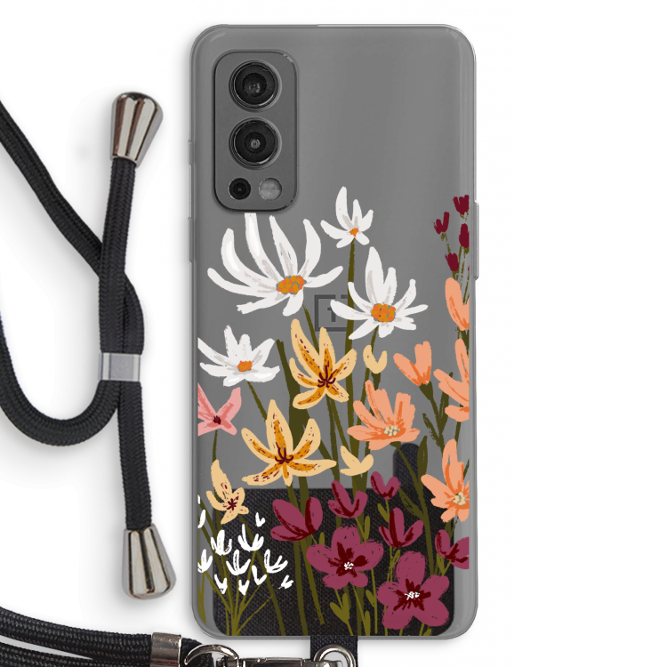 Painted wildflowers: OnePlus Nord 2 5G Transparant Hoesje met koord
