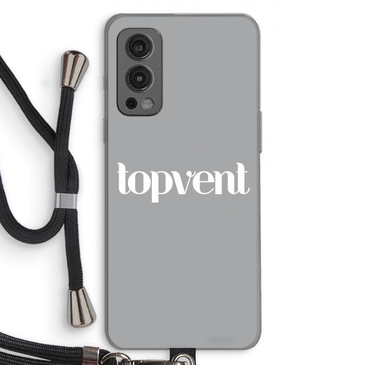 Topvent Grijs Wit: OnePlus Nord 2 5G Transparant Hoesje met koord