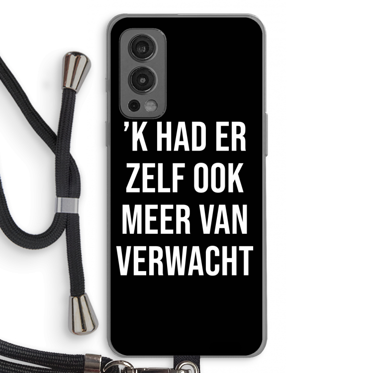 Meer verwacht - Zwart: OnePlus Nord 2 5G Transparant Hoesje met koord