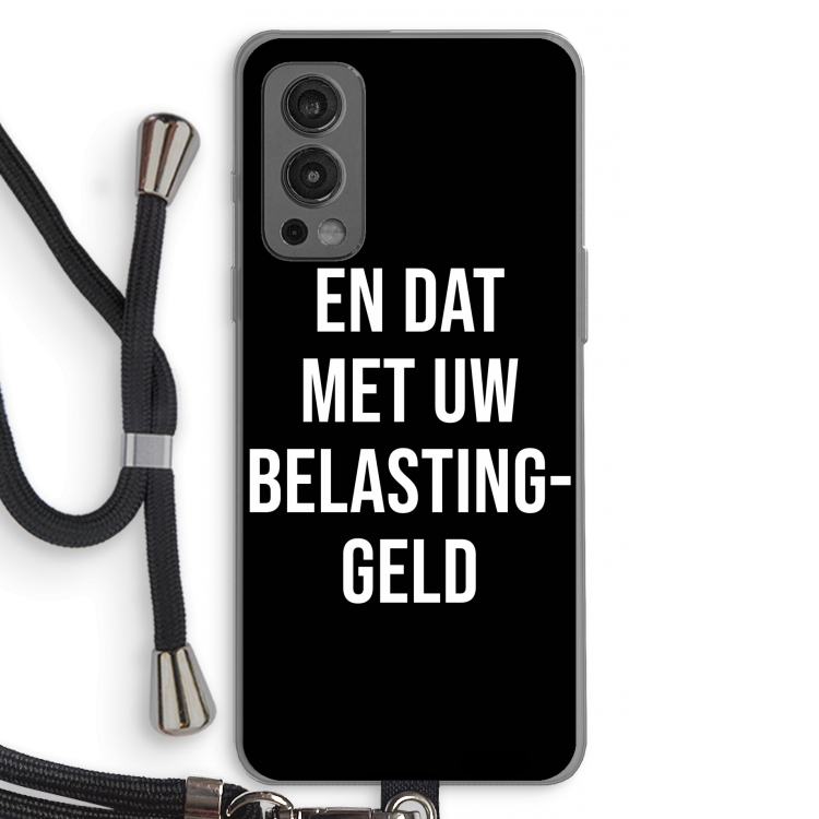 Belastinggeld - Zwart: OnePlus Nord 2 5G Transparant Hoesje met koord