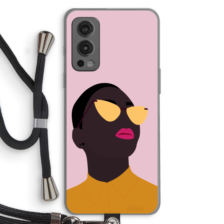 Yellow glasses: OnePlus Nord 2 5G Transparant Hoesje met koord