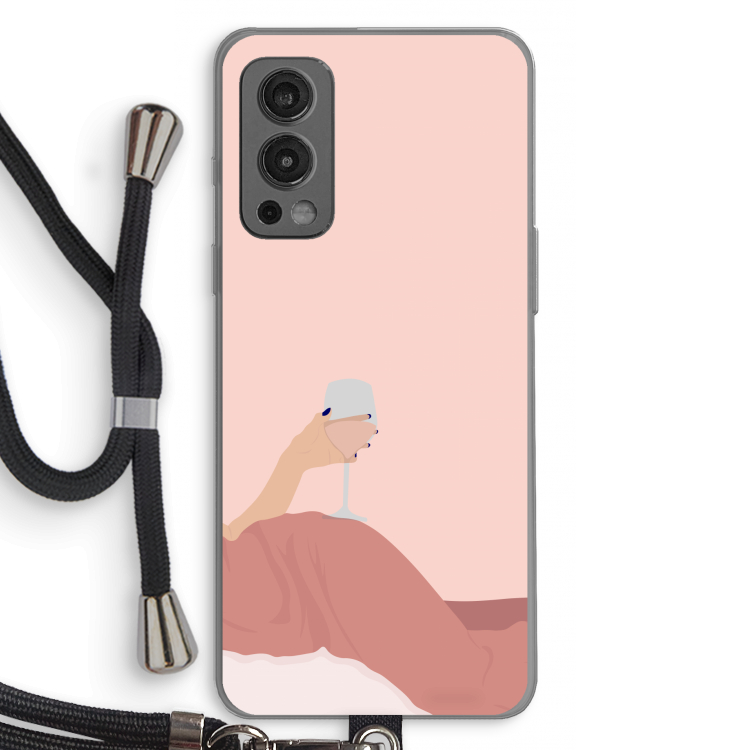 Wine: OnePlus Nord 2 5G Transparant Hoesje met koord