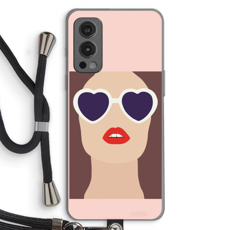 Red lips: OnePlus Nord 2 5G Transparant Hoesje met koord