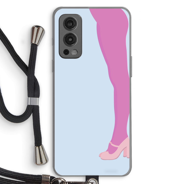 Pink panty: OnePlus Nord 2 5G Transparant Hoesje met koord