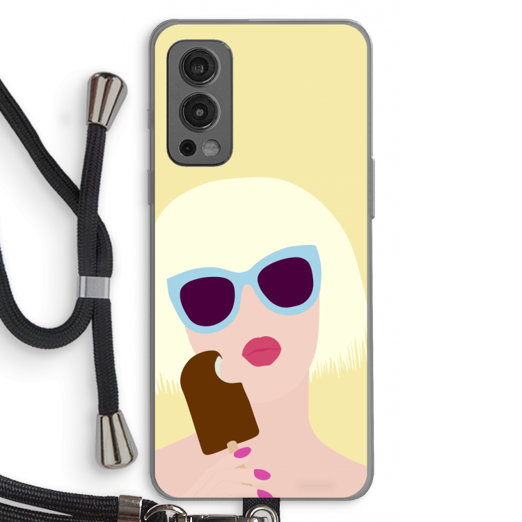 Ice cream: OnePlus Nord 2 5G Transparant Hoesje met koord