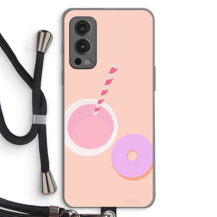Donut: OnePlus Nord 2 5G Transparant Hoesje met koord
