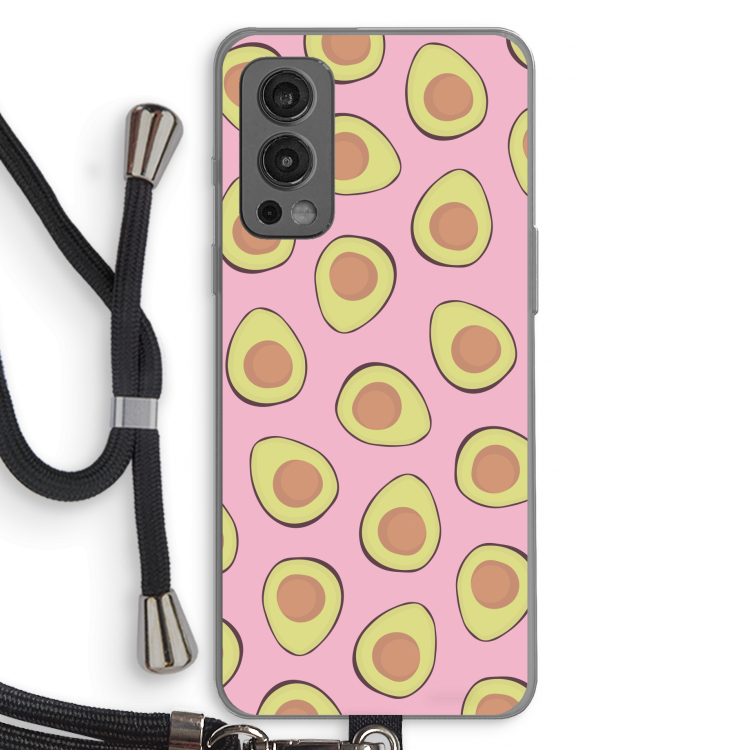 Dancing avocados: OnePlus Nord 2 5G Transparant Hoesje met koord