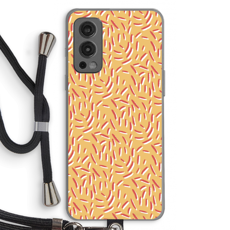 Camouflage: OnePlus Nord 2 5G Transparant Hoesje met koord
