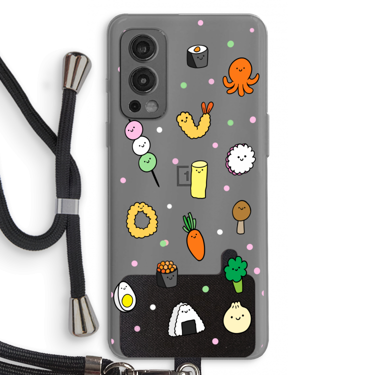 Happy bento friends: OnePlus Nord 2 5G Transparant Hoesje met koord