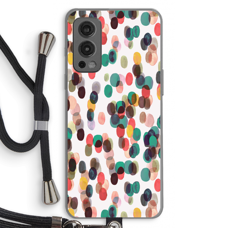Tropical Dots: OnePlus Nord 2 5G Transparant Hoesje met koord