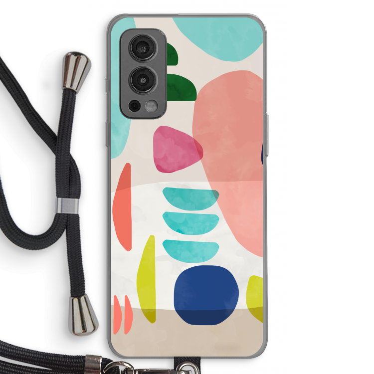 Bold Rounded Shapes: OnePlus Nord 2 5G Transparant Hoesje met koord