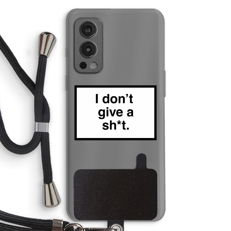 Don't give a shit: OnePlus Nord 2 5G Transparant Hoesje met koord