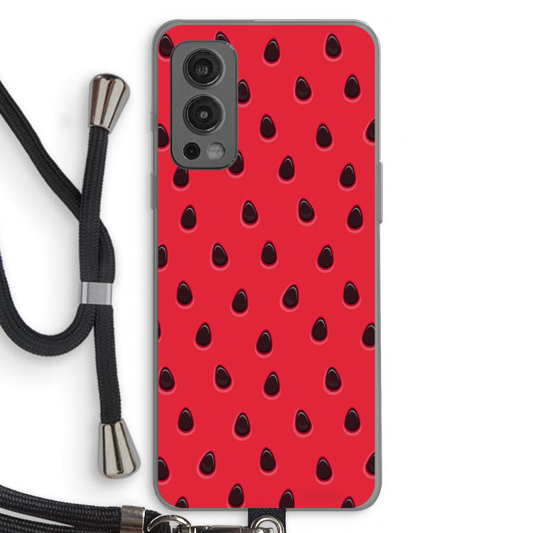 Watermelon: OnePlus Nord 2 5G Transparant Hoesje met koord