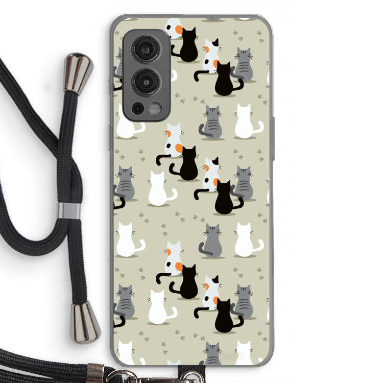 Katten: OnePlus Nord 2 5G Transparant Hoesje met koord