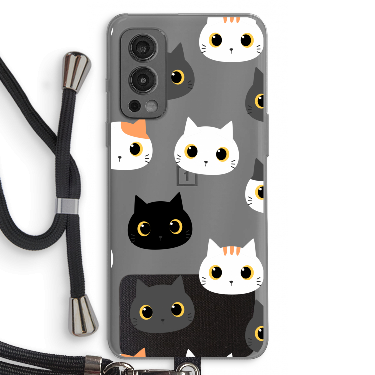 Katten: OnePlus Nord 2 5G Transparant Hoesje met koord