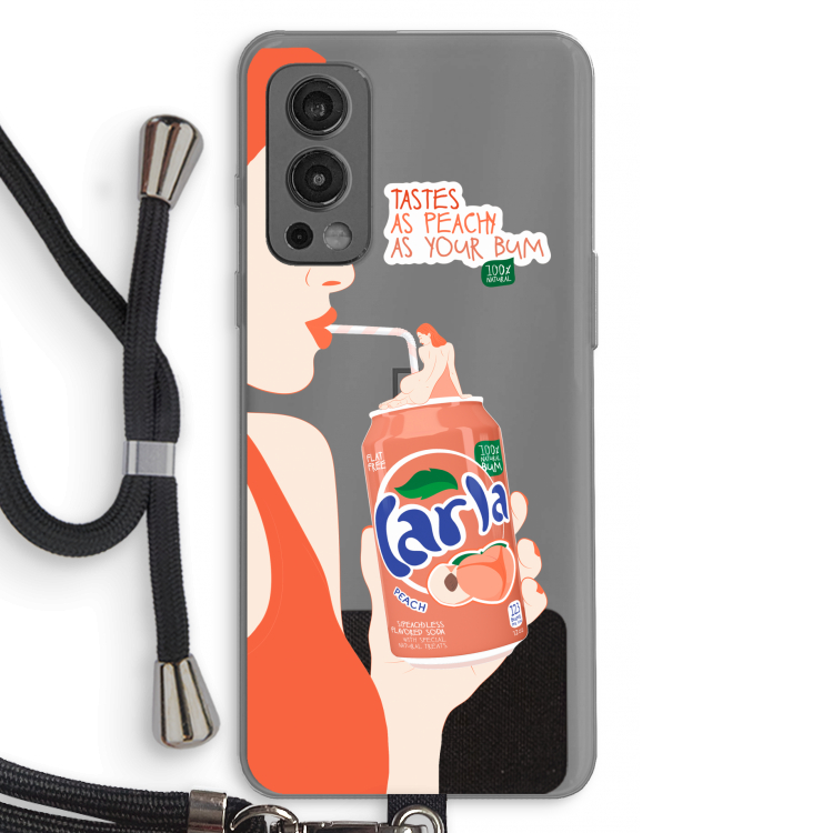 Peach please!: OnePlus Nord 2 5G Transparant Hoesje met koord