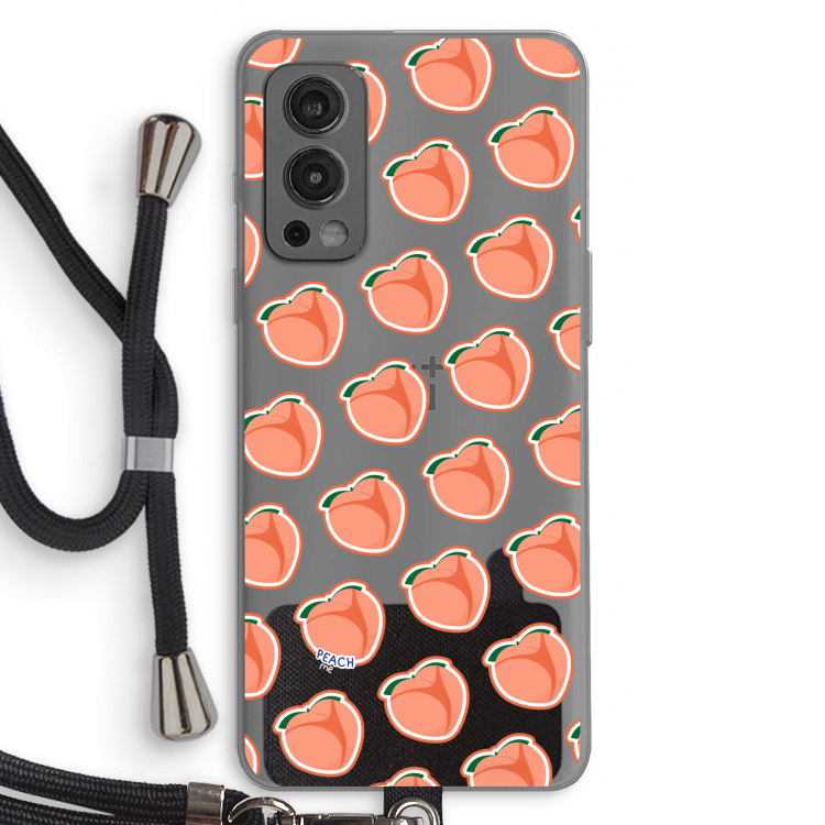 Just peachy: OnePlus Nord 2 5G Transparant Hoesje met koord
