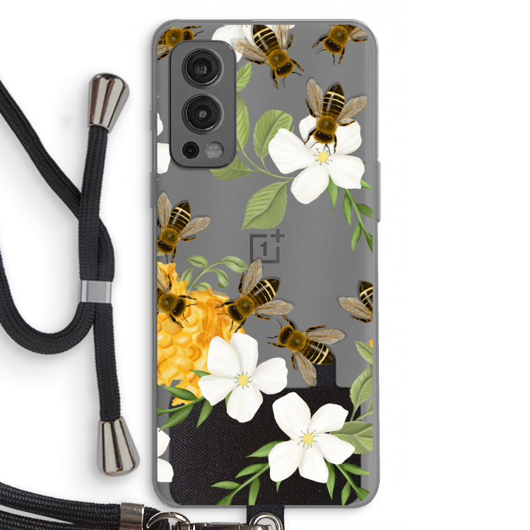 No flowers without bees: OnePlus Nord 2 5G Transparant Hoesje met koord