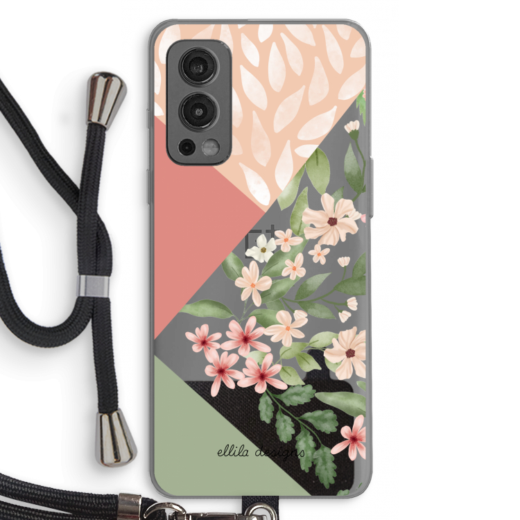 Sweet heaven geometrics: OnePlus Nord 2 5G Transparant Hoesje met koord