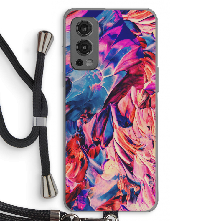 Pink Orchard: OnePlus Nord 2 5G Transparant Hoesje met koord