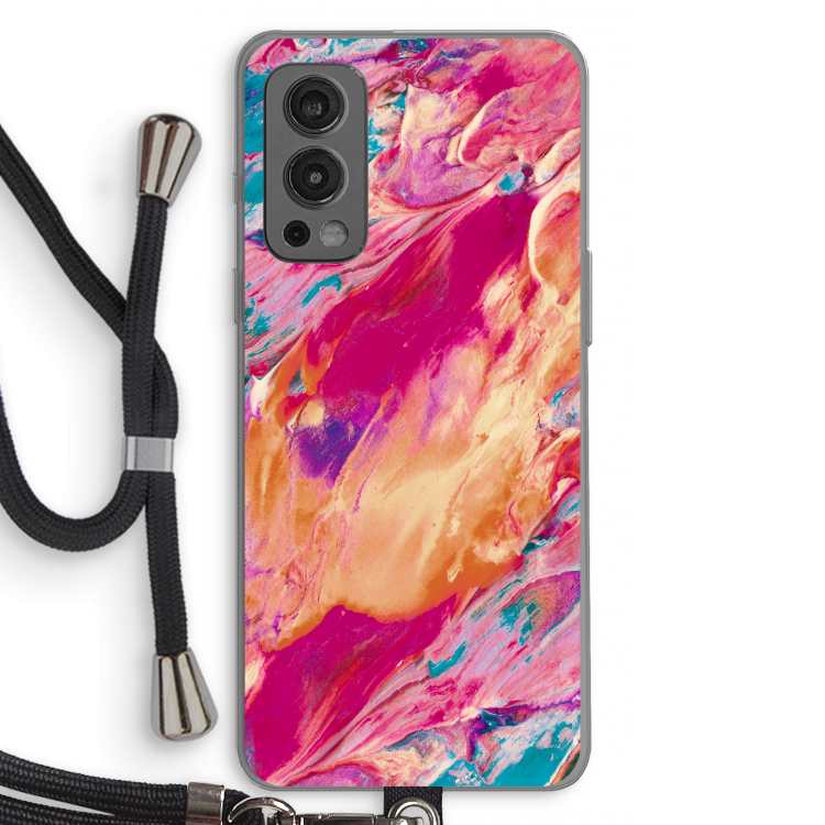 Pastel Echoes: OnePlus Nord 2 5G Transparant Hoesje met koord