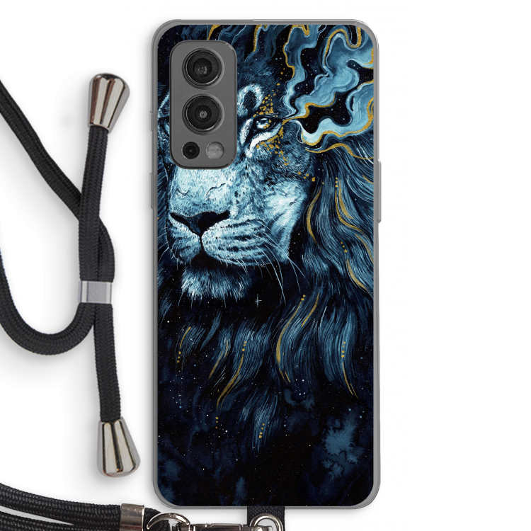 Darkness Lion: OnePlus Nord 2 5G Transparant Hoesje met koord