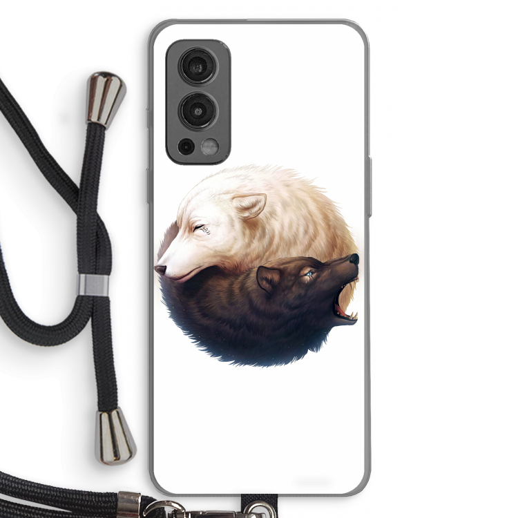 Yin Yang Wolves: OnePlus Nord 2 5G Transparant Hoesje met koord