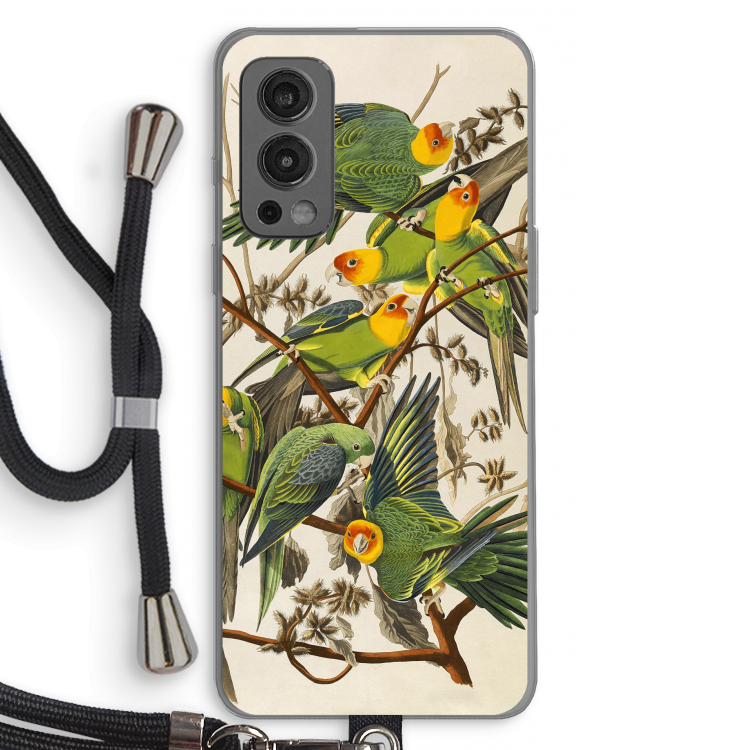 Carolinaparkiet: OnePlus Nord 2 5G Transparant Hoesje met koord