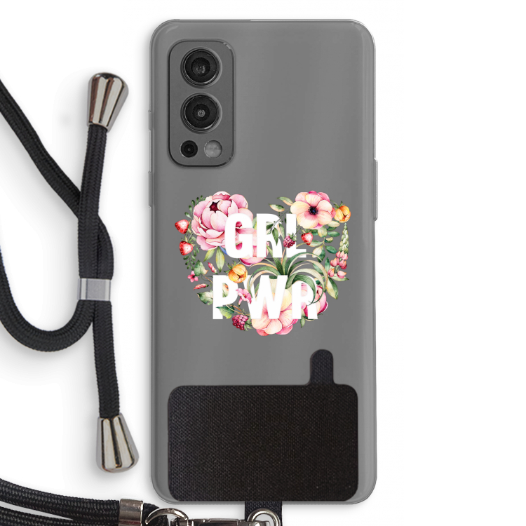 GRL PWR Flower: OnePlus Nord 2 5G Transparant Hoesje met koord