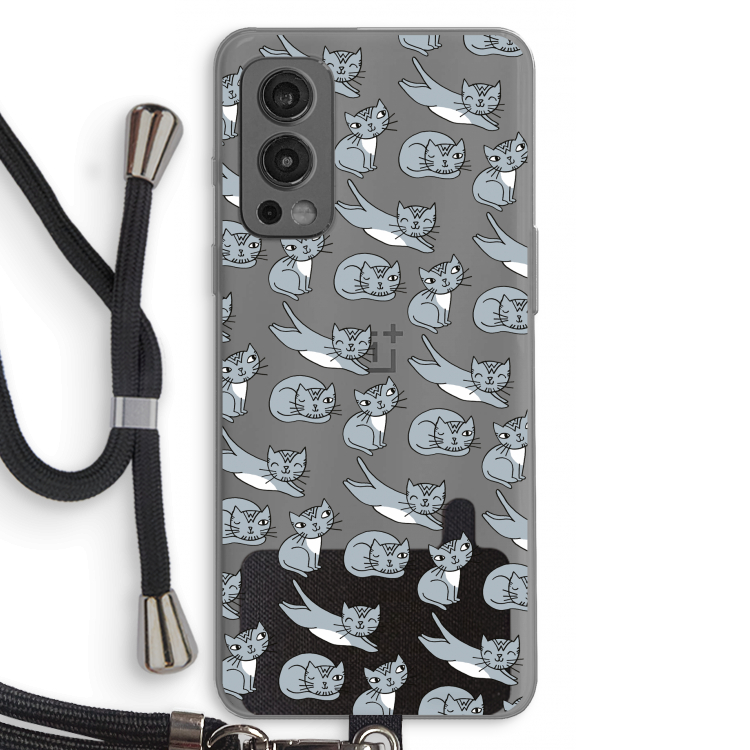 Poezen: OnePlus Nord 2 5G Transparant Hoesje met koord