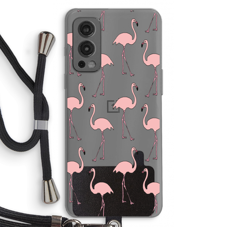 Anything Flamingoes: OnePlus Nord 2 5G Transparant Hoesje met koord