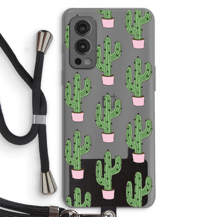 Cactus Lover: OnePlus Nord 2 5G Transparant Hoesje met koord