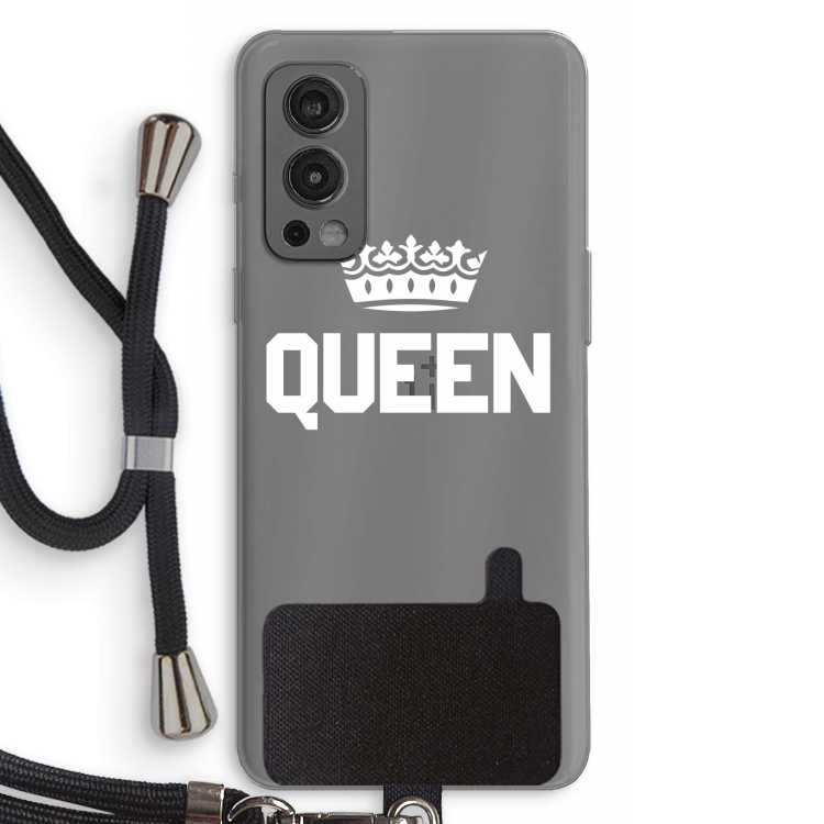 Queen zwart: OnePlus Nord 2 5G Transparant Hoesje met koord