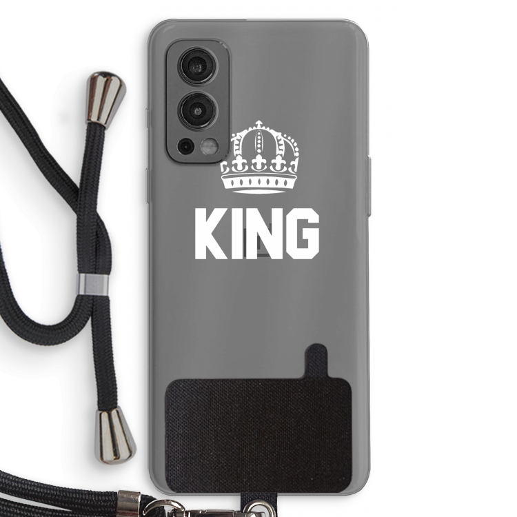 King zwart: OnePlus Nord 2 5G Transparant Hoesje met koord