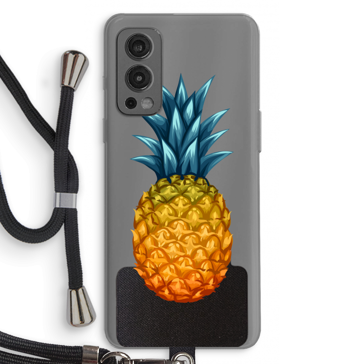 Grote ananas: OnePlus Nord 2 5G Transparant Hoesje met koord