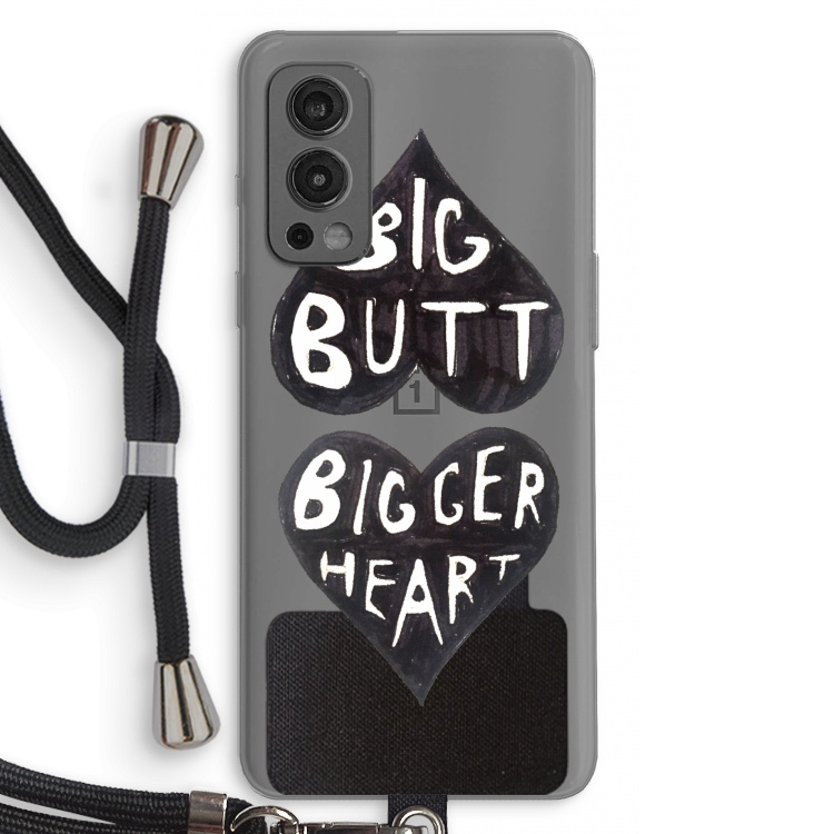Big butt bigger heart: OnePlus Nord 2 5G Transparant Hoesje met koord