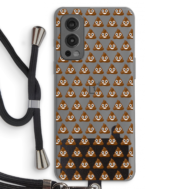Poop emoji: OnePlus Nord 2 5G Transparant Hoesje met koord