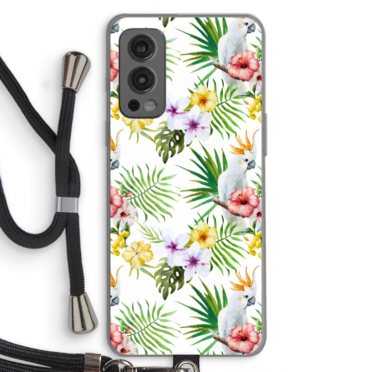 Gele kuif: OnePlus Nord 2 5G Transparant Hoesje met koord