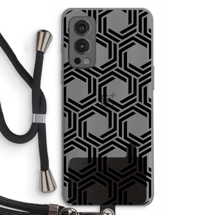 Geometrisch patroon: OnePlus Nord 2 5G Transparant Hoesje met koord